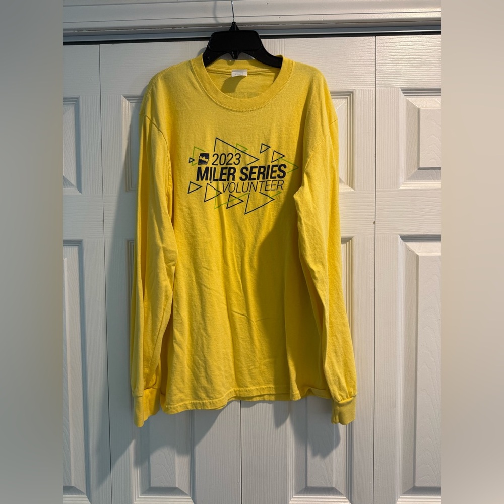 Port & Co Yellow Indy500 miler series Long Sleeve Volunteer Shirt
